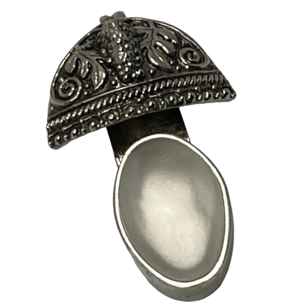 Vintage Rebecca Collins Silver-Tone Metal Acrylic Cabochon Pendant
